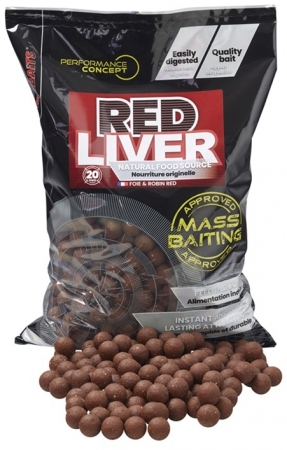 Mass Baiting Boilies Red Liver 3kg 20mm